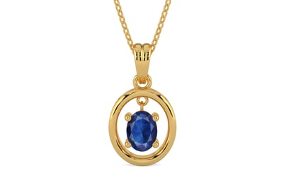 Gold Thailand Blue Sapphire Pendant Limited Quality (P2)
