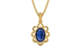 Gold Thailand Blue Sapphire Pendant Limited Quality (P3)