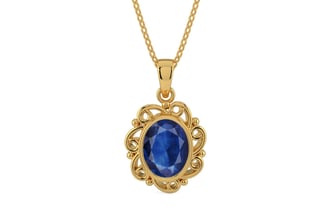 Gold Thailand Blue Sapphire Pendant Limited Quality (P5)