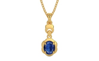 Gold Thailand Blue Sapphire Pendant Limited Quality (P6)