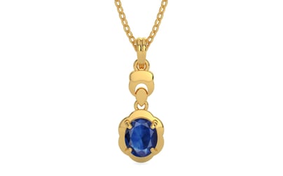 Gold Thailand Blue Sapphire Pendant Limited Quality (P6)