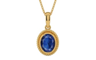 Gold Thailand Blue Sapphire Pendant Limited Quality (P7)