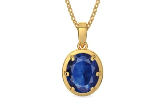 Gold Thailand Blue Sapphire Pendant Limited Quality (P8)
