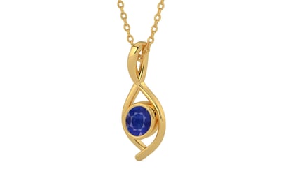 Gold Thailand Blue Sapphire Pendant Prime Quality (P1)