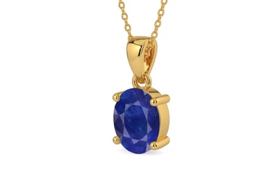 Gold Thailand Blue Sapphire Pendant Prime Quality (P10)