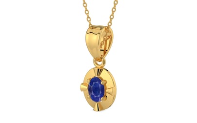 Gold Thailand Blue Sapphire Pendant Prime Quality (P11)