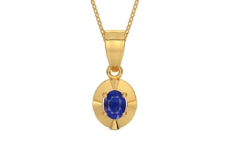 Gold Thailand Blue Sapphire Pendant Prime Quality (P11)