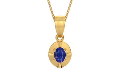 Gold Thailand Blue Sapphire Pendant Prime Quality (P11)
