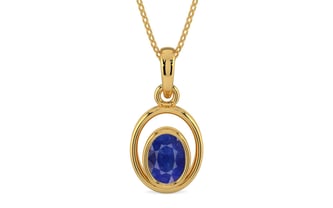 Gold Thailand Blue Sapphire Pendant Prime Quality (P12)