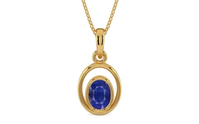 Gold Thailand Blue Sapphire Pendant Prime Quality (P12)