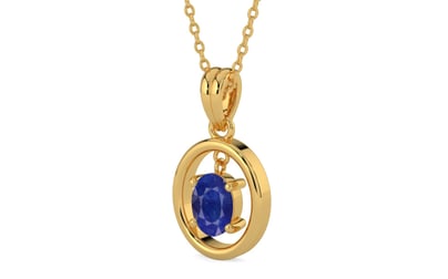 Gold Thailand Blue Sapphire Pendant Prime Quality (P2)