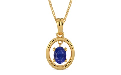 Gold Thailand Blue Sapphire Pendant Prime Quality (P2)