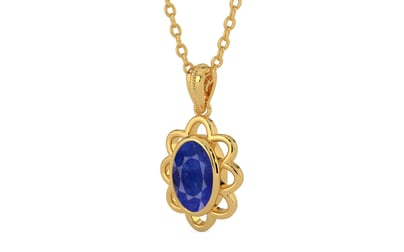Gold Thailand Blue Sapphire Pendant Prime Quality (P3)