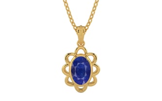 Gold Thailand Blue Sapphire Pendant Prime Quality (P3)