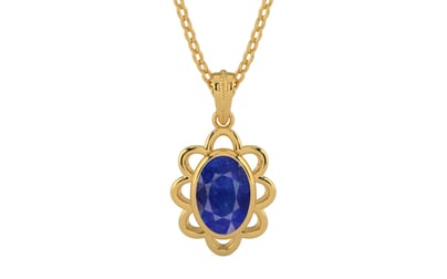 Gold Thailand Blue Sapphire Pendant Prime Quality (P3)