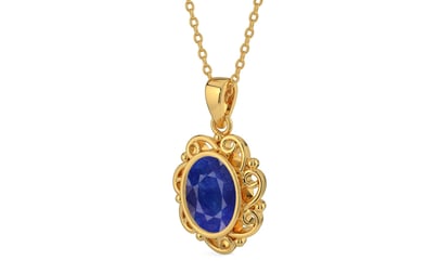 Gold Thailand Blue Sapphire Pendant Prime Quality (P5)