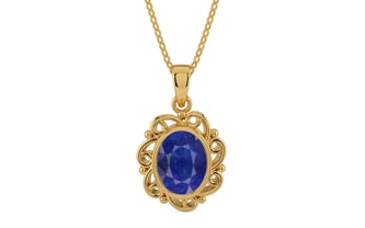 Gold Thailand Blue Sapphire Pendant Prime Quality (P5)