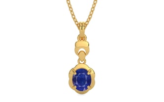 Gold Thailand Blue Sapphire Pendant Prime Quality (P6)