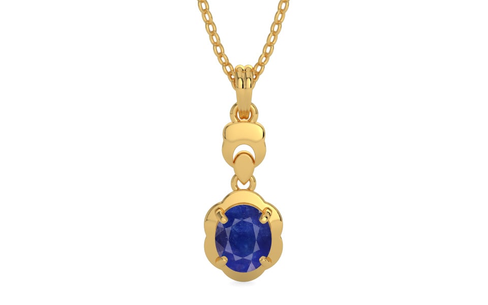 Gold Thailand Blue Sapphire Pendant Prime Quality (P6)