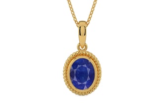 Gold Thailand Blue Sapphire Pendant Prime Quality (P7)