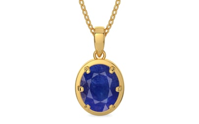 Gold Thailand Blue Sapphire Pendant Prime Quality (P8)
