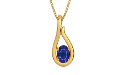 Gold Thailand Blue Sapphire Pendant Prime Quality (P9)