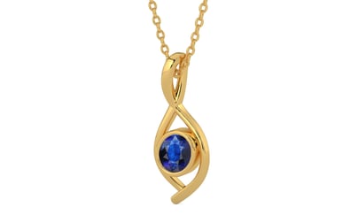 Gold Thailand Blue Sapphire Pendant Rare Quality (P1)