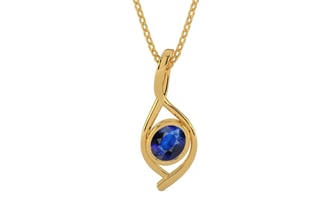 Gold Thailand Blue Sapphire Pendant Rare Quality (P1)