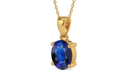 Gold Thailand Blue Sapphire Pendant Rare Quality (P10)