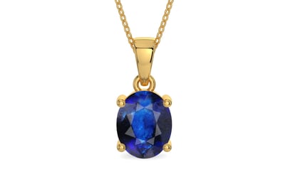 Gold Thailand Blue Sapphire Pendant Rare Quality (P10)