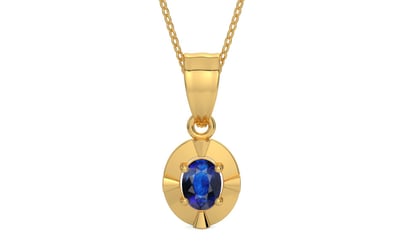 Gold Thailand Blue Sapphire Pendant Rare Quality (P11)