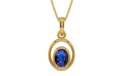 Gold Thailand Blue Sapphire Pendant Rare Quality (P12)