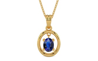 Gold Thailand Blue Sapphire Pendant Rare Quality (P2)