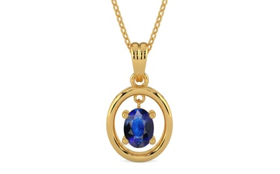 Gold Thailand Blue Sapphire Pendant Rare Quality (P2)