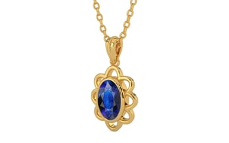Gold Thailand Blue Sapphire Pendant Rare Quality (P3)