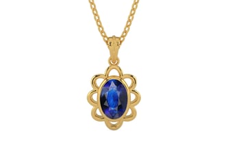 Gold Thailand Blue Sapphire Pendant Rare Quality (P3)