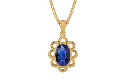 Gold Thailand Blue Sapphire Pendant Rare Quality (P3)