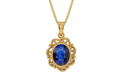 Gold Thailand Blue Sapphire Pendant Rare Quality (P5)