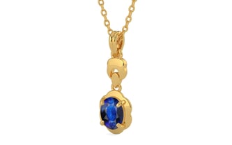 Gold Thailand Blue Sapphire Pendant Rare Quality (P6)