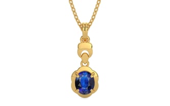 Gold Thailand Blue Sapphire Pendant Rare Quality (P6)