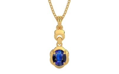 Gold Thailand Blue Sapphire Pendant Rare Quality (P6)