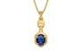 Gold Thailand Blue Sapphire Pendant Rare Quality (P6)