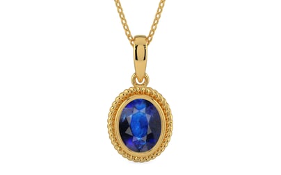 Gold Thailand Blue Sapphire Pendant Rare Quality (P7)