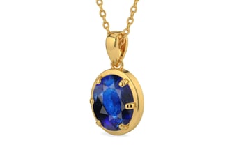 Gold Thailand Blue Sapphire Pendant Rare Quality (P8)