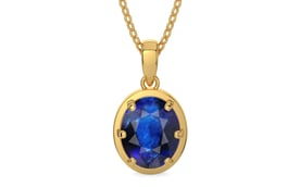 Gold Thailand Blue Sapphire Pendant Rare Quality (P8)