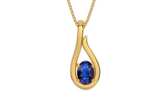 Gold Thailand Blue Sapphire Pendant Rare Quality (P9)
