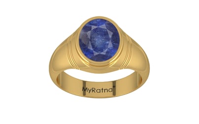 Gold Thailand Blue Sapphire Ring Fine Quality (R7)