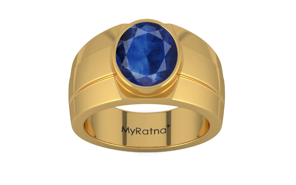 Gold Thailand Blue Sapphire Ring Limited Quality (R1)