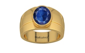 Gold Thailand Blue Sapphire Ring Limited Quality (R1)