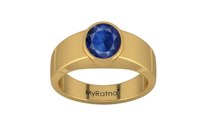 Gold Thailand Blue Sapphire Ring Limited Quality (R10)